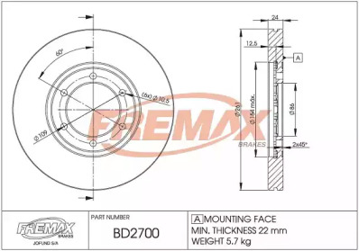 FREMAX bd2700 -  Тормозной диск