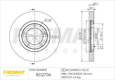 FREMAX bd2706 -  Тормозной диск