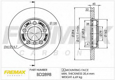 FREMAX bd2898 -  Тормозной диск