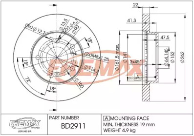 FREMAX bd2911 -  Тормозной диск