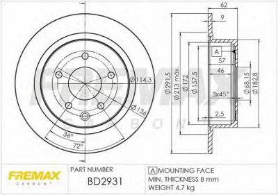 FREMAX bd2931 -  Тормозной диск