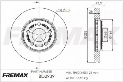 FREMAX bd2939 -  Тормозной диск