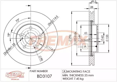 FREMAX bd3107 -  Тормозной диск