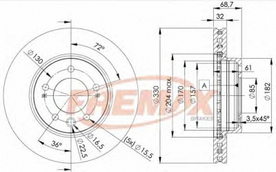 FREMAX bd3327 -  Тормозной диск