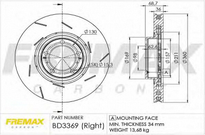 FREMAX bd3369 -  Тормозной диск