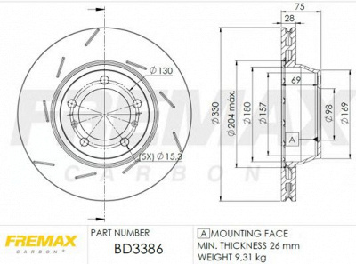 FREMAX bd3386 -  Тормозной диск