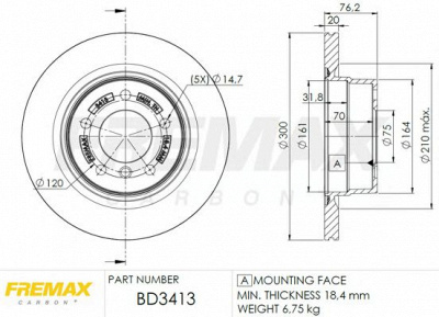 FREMAX bd3413 -  Тормозной диск