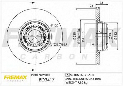 FREMAX bd3417 -  Тормозной диск