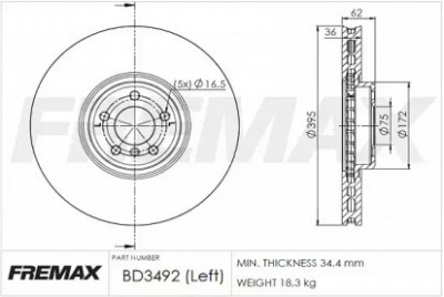 FREMAX bd3492 -  Тормозной диск