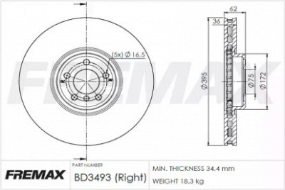 FREMAX bd3493 -  Тормозной диск