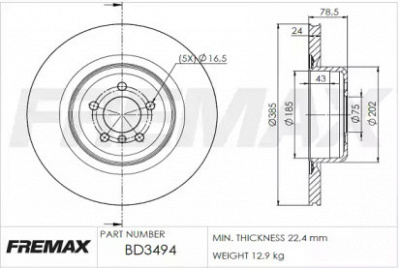 FREMAX bd3494 -  Тормозной диск