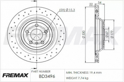 FREMAX bd3496 -  Тормозной диск