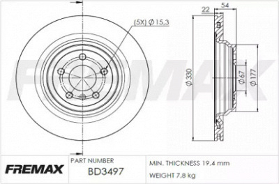 FREMAX bd3497 -  Тормозной диск