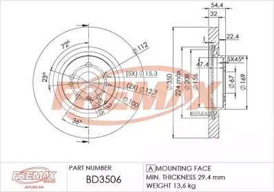 FREMAX bd3506 -  Тормозной диск