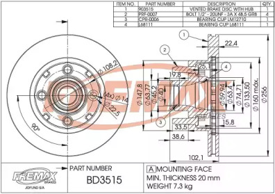 FREMAX bd3515 -  Тормозной диск