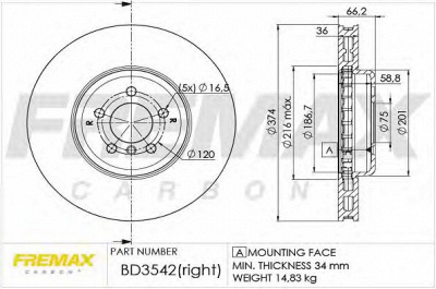 FREMAX bd3542 -  Тормозной диск