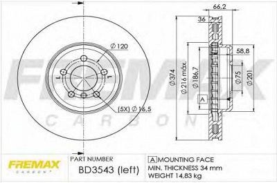 FREMAX bd3543 -  Тормозной диск