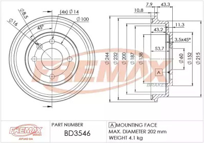 FREMAX bd3546 -  Тормозной барабан