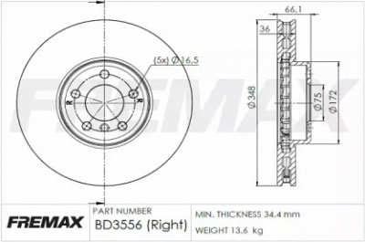 FREMAX bd3556 -  Тормозной диск