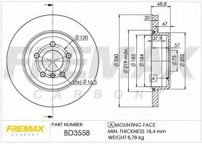 FREMAX bd3558 -  Диск тормозной задний вентилируемый