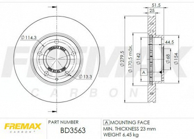 FREMAX bd3563 -  Тормозной диск