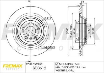 FREMAX bd3612 -  ТОРМОЗНОЙ ДИСК ЗАДНИЙ MERCEDES BENZ ML350(345Х54)