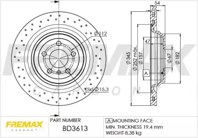 FREMAX bd3613 -  Тормозной диск
