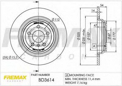 FREMAX bd3614 -  Диск тормозной Premium Black Carbon +