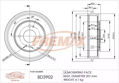 FREMAX bd3902 -  Тормозной барабан