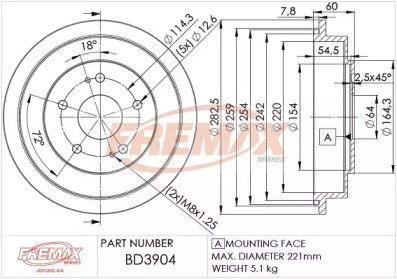 FREMAX bd3904 -  Тормозной барабан
