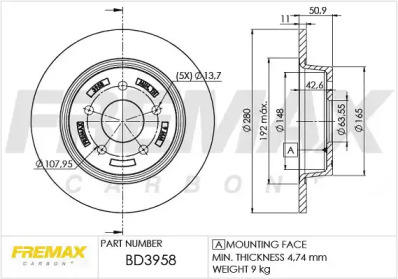 FREMAX bd3958 -  Тормозной диск