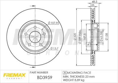 FREMAX bd3959 -  Тормозной диск