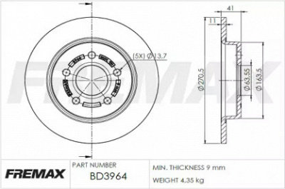 FREMAX bd3964 -  Тормозной диск