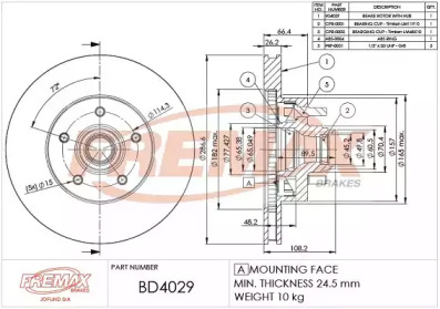 FREMAX bd4029 -  Тормозной диск