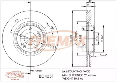 FREMAX bd4051 -  Тормозной диск