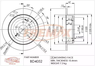 FREMAX bd4052 -  Тормозной диск
