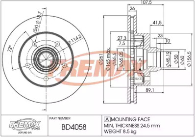 FREMAX bd4058 - Тормозной диск