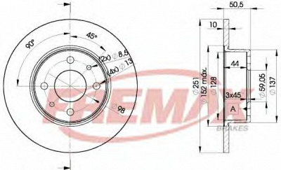 FREMAX bd4070 -  Тормозной диск