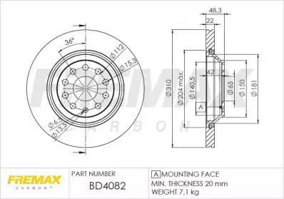 FREMAX bd4082 -  Тормозной диск