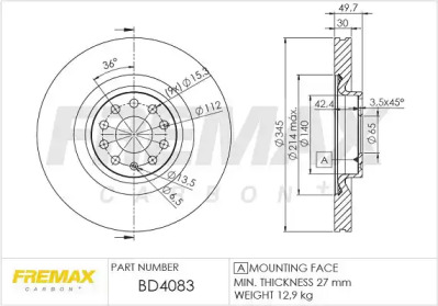 FREMAX bd4083 -  Тормозной диск