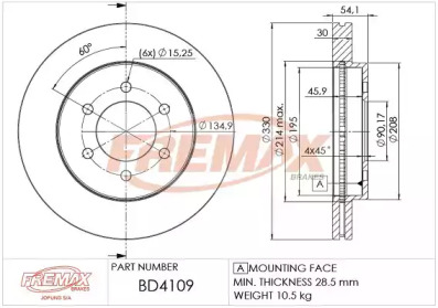 FREMAX bd4109 -  Тормозной диск