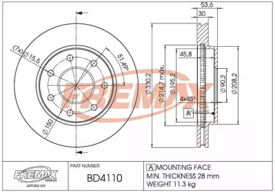 FREMAX bd4110 -  Тормозной диск