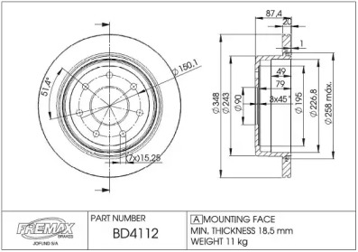 FREMAX bd4112 -  Тормозной диск