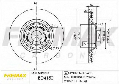 FREMAX bd4150 -  Диск тормозной передний вентилируемый