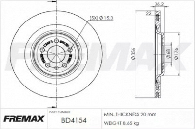 FREMAX bd4154 -  Тормозной диск
