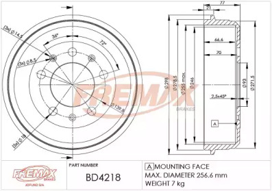 FREMAX bd4218 -  Тормозной барабан