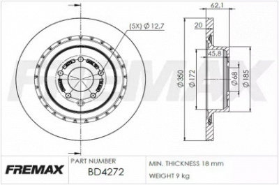 FREMAX bd4272 -  Тормозной диск
