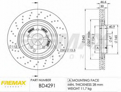 FREMAX bd4291 -  Тормозной диск