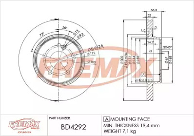 FREMAX bd4292 -  Тормозной диск