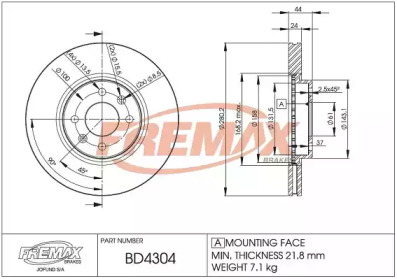 FREMAX bd4304 -  Тормозной диск